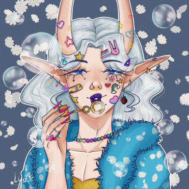 My oc Asmodeus in Decora kei
